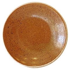 Handmade Ceramic Stoneware Saucer in Ochre, in Stock