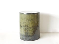 Handmade Green Ceramic Stoneware Side Table