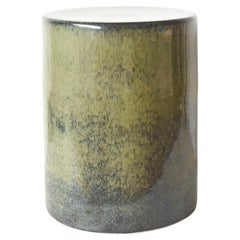 Handmade Green Ceramic Stoneware Side Table