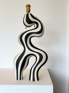 Handmade ceramic table lamp by Norwegian artist Jossolini