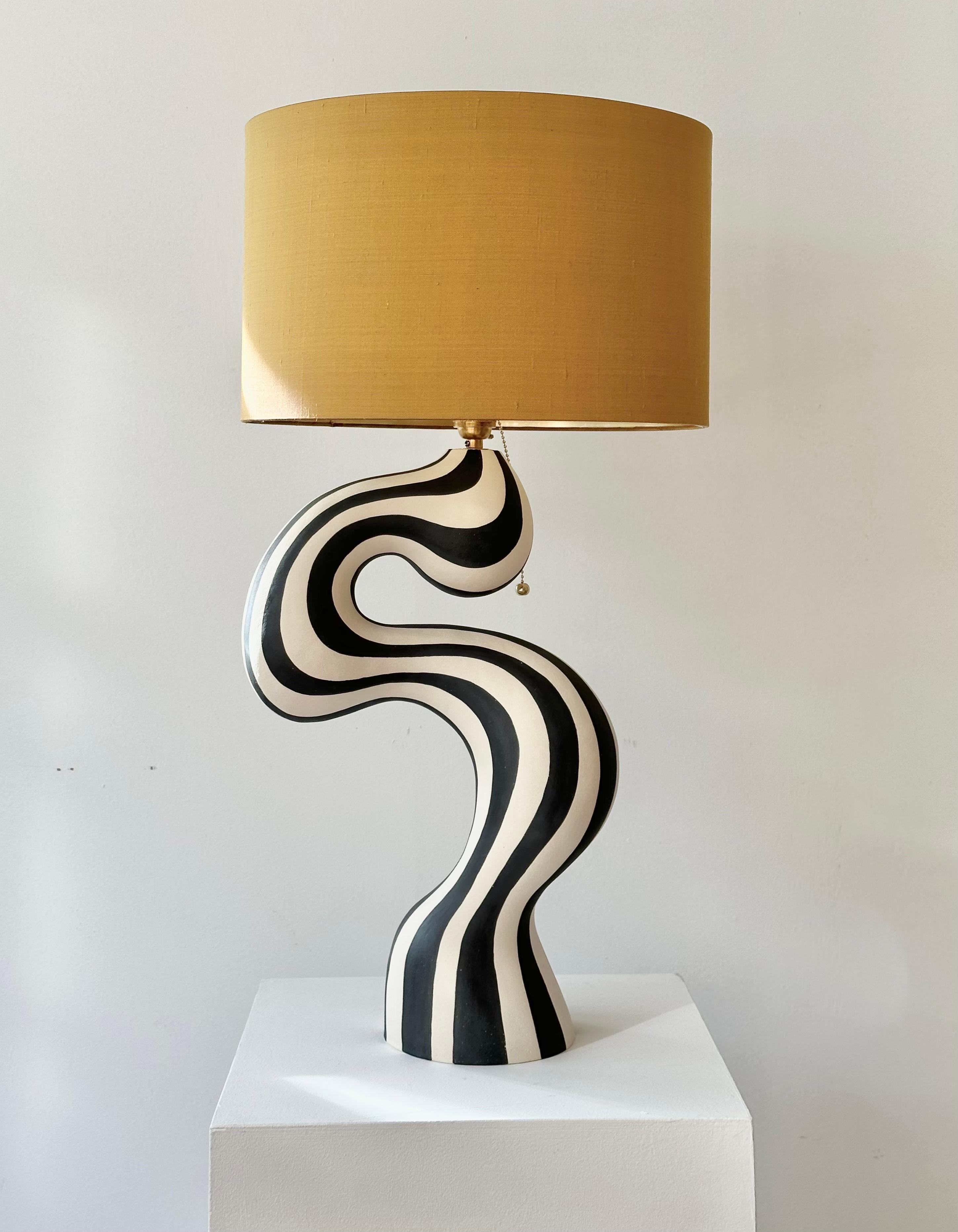 Scandinavian Modern Handmade ceramic table lamp by Norwegian artist Jossolini