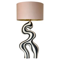 Handmade ceramic table lamp by Norwegian artist Jossolini