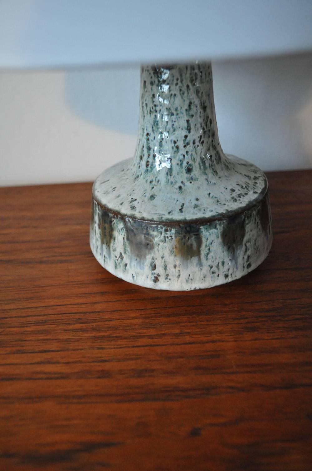 Scandinavian Modern Handmade Ceramic Table Lamp by Søholm, Denmark
