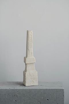 Handmade Ceramic Vase (Set of 2 ), White with Etched Texture, Jingdezhen