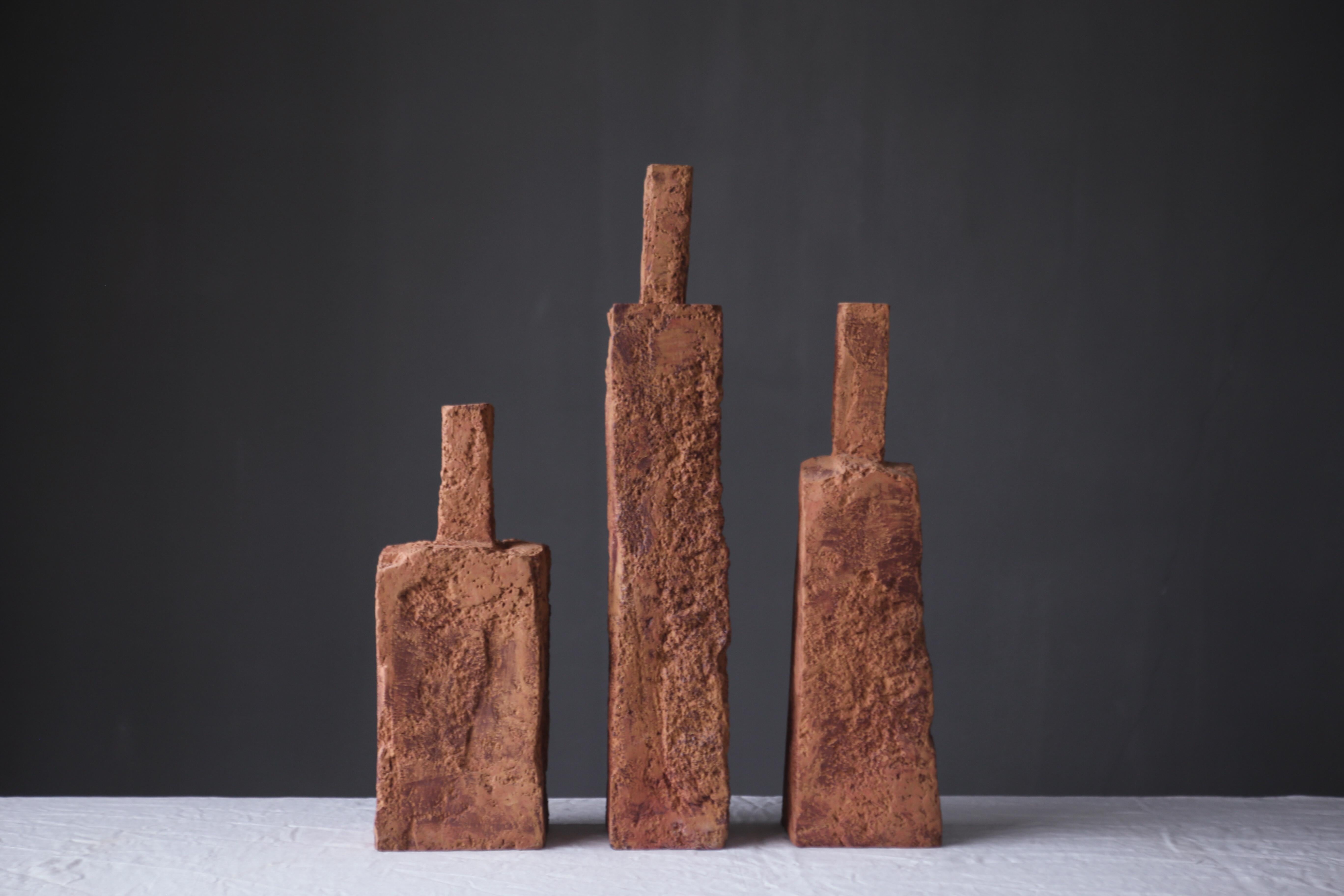Chinese Handmade Ceramic Vase with Foam Stone Texture, Contemporary Minimalist Design For Sale