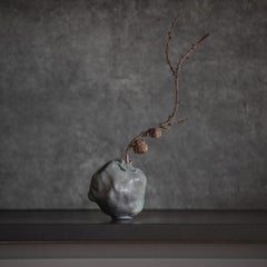 Handmade Ceramic Wabi Sabi Vase  Dark Green Vase  Modern Stoneware Vase