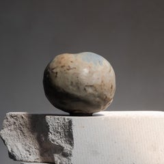 Handmade Ceramic Wabi Sabi Tribal Vase, Grey-Blue Vase, Modern Stoneware Vase