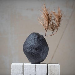 Handmade Ceramic Wabi Sabi Vase  Black Vase  Modern Stoneware Vase for Flowers