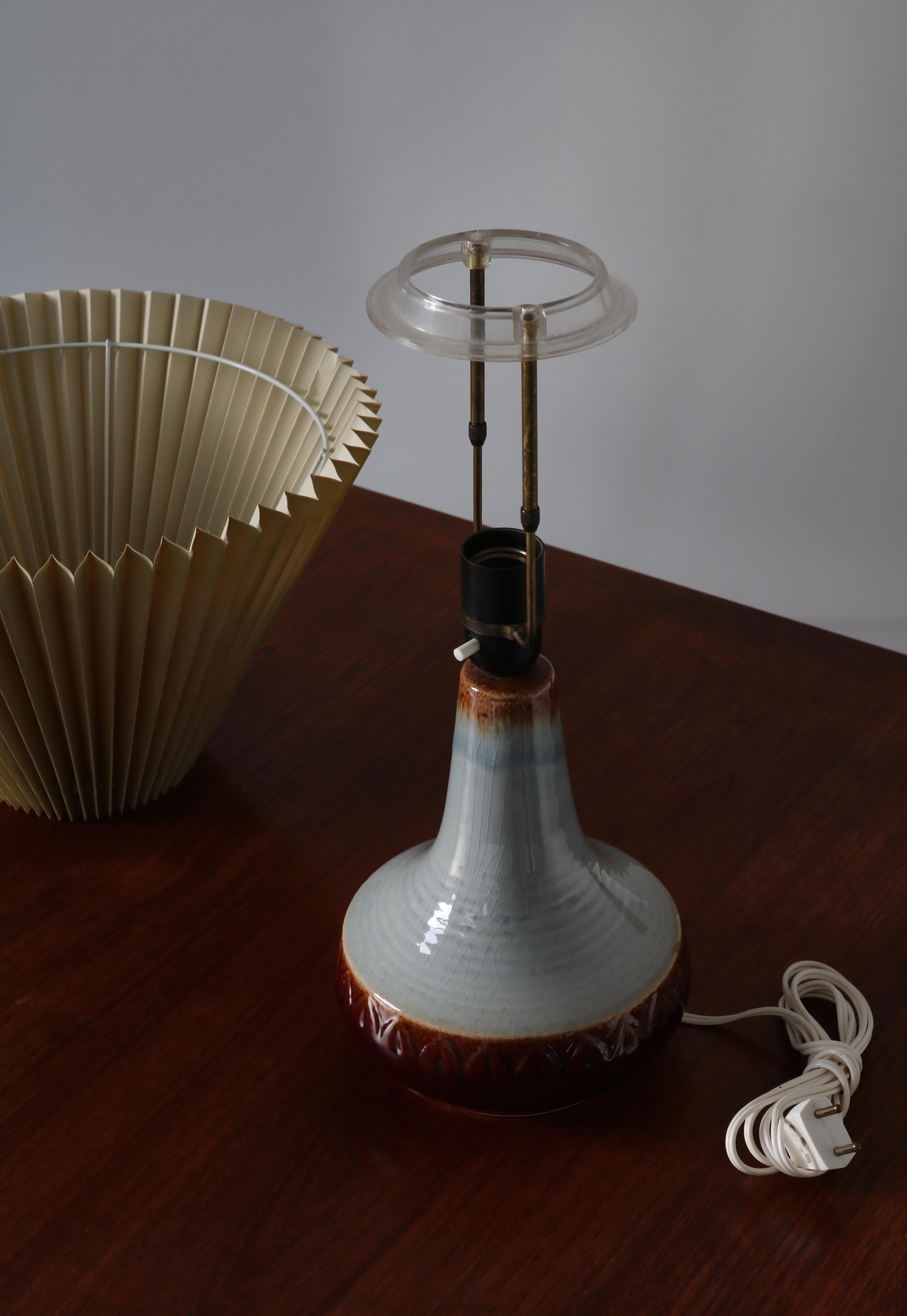 Handmade Ceramics Table Lamp from Søholm Stoneware, Denmark, 1960s 7