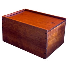 Retro Handmade Cherry Wood Shaker Box with Lid by Bruce Oxford for Sierra Shaker
