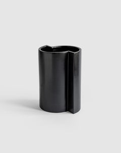 Handmade "chess-inspired" ceramic vase, Italy, "BlackBishop" by Sara Khamisi