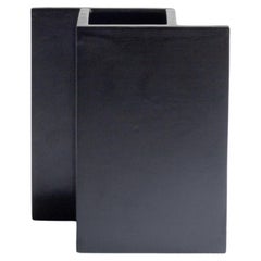 Handmade "chess-inspired" matt black ceramic vase, Italy, "Rook" by Sara Khamisi