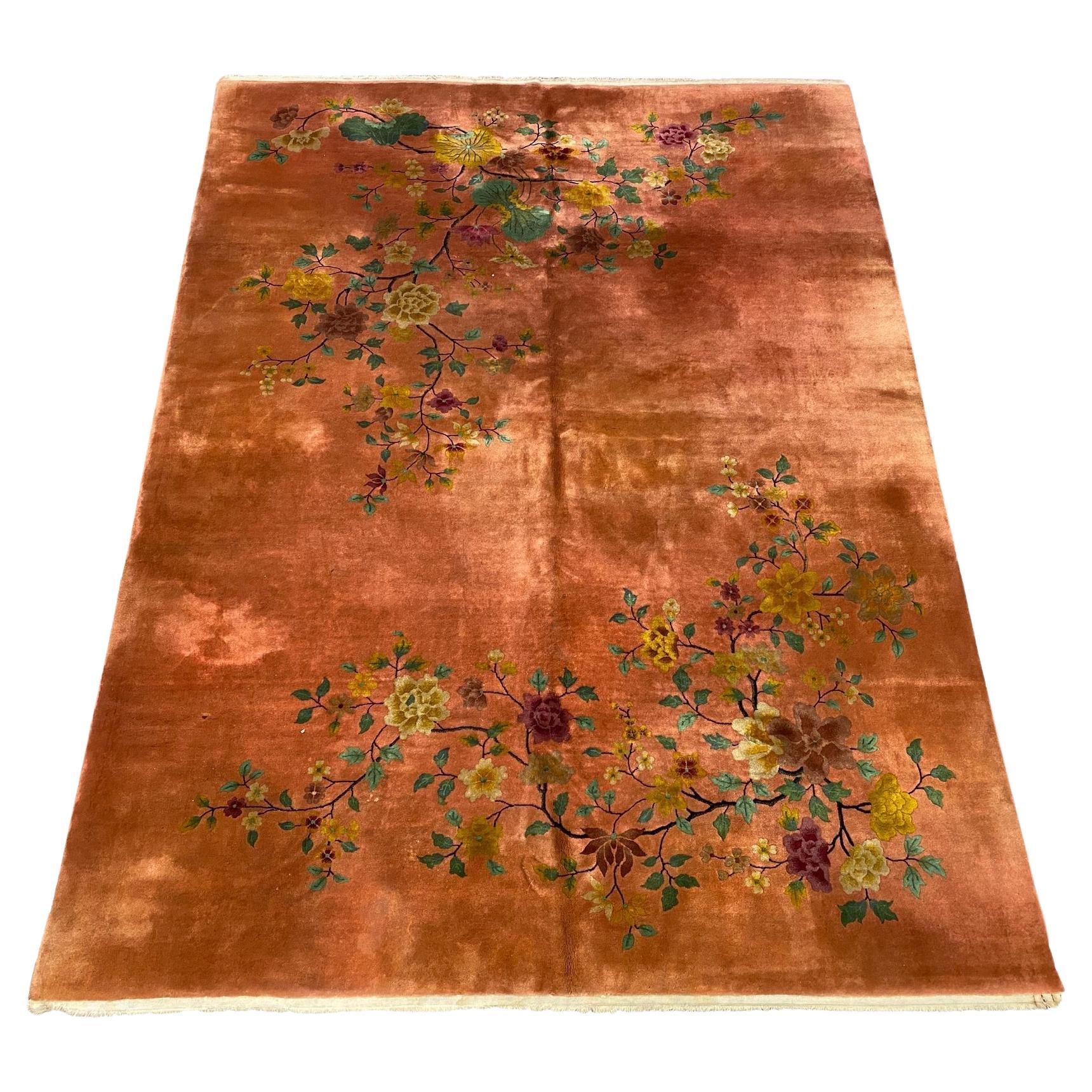Handmade Chinese Art-Deco Rug - 11'-8" x 8'-1" For Sale