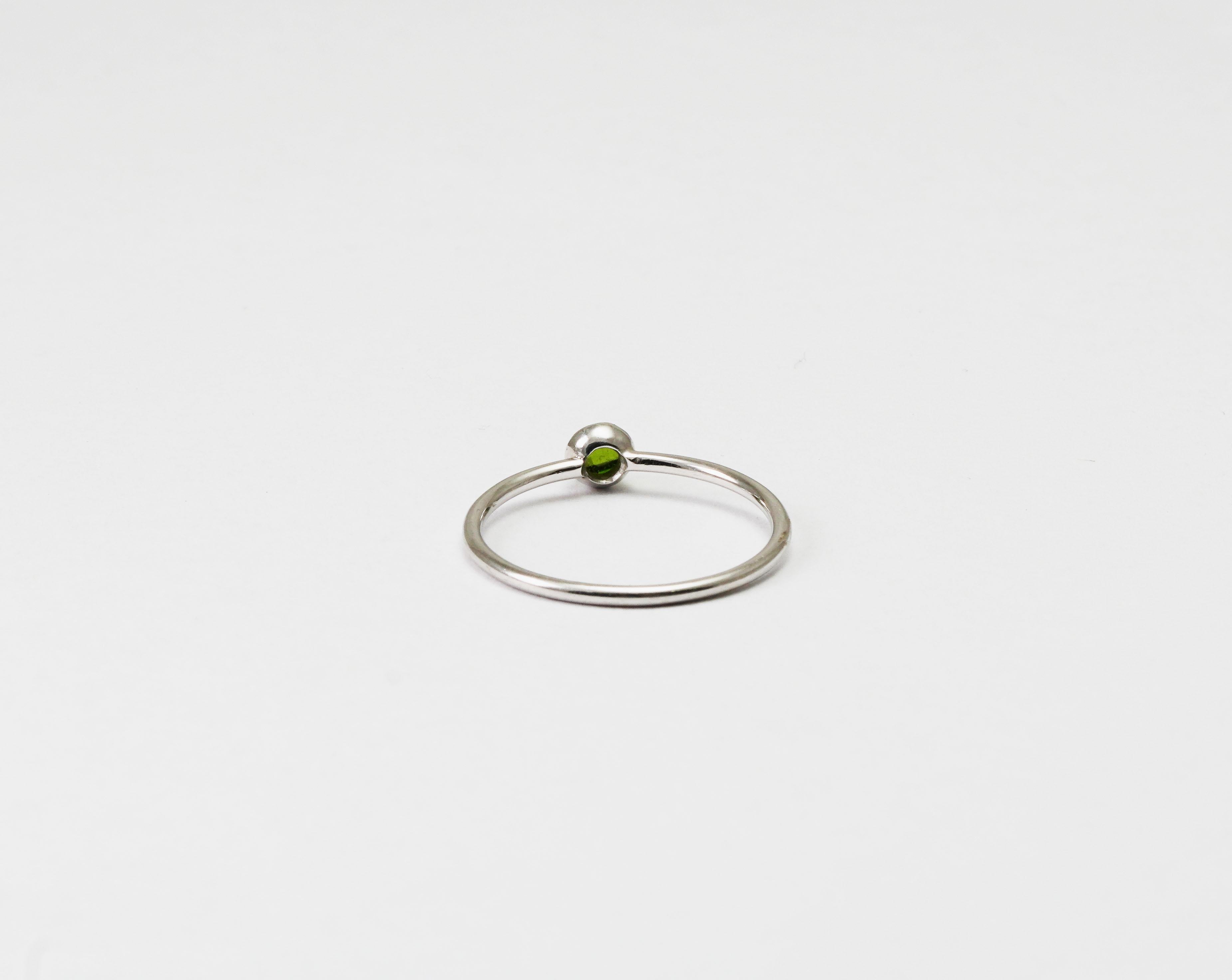 Modern Handmade Chrome Diopside Ring For Sale