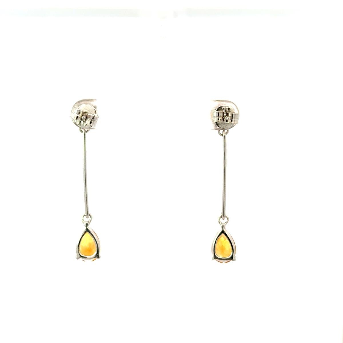 Women's Handmade Citrine Alice Drop Long Earrings for Wedding Gift for Her For Sale