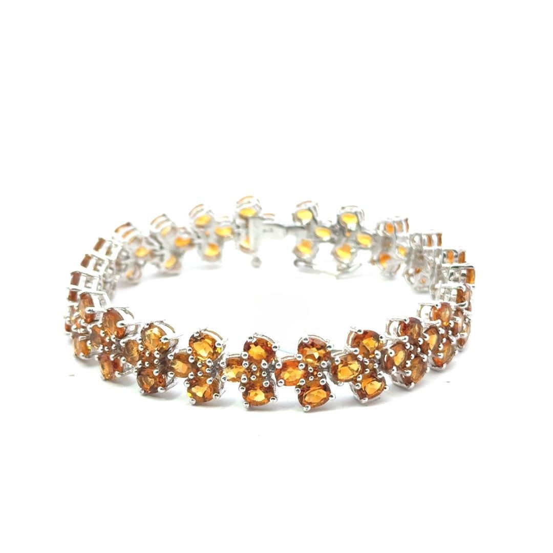 Bracelet tennis de cocktail et cadeau de fiançailles en argent sterling fait à la main Pour femmes en vente