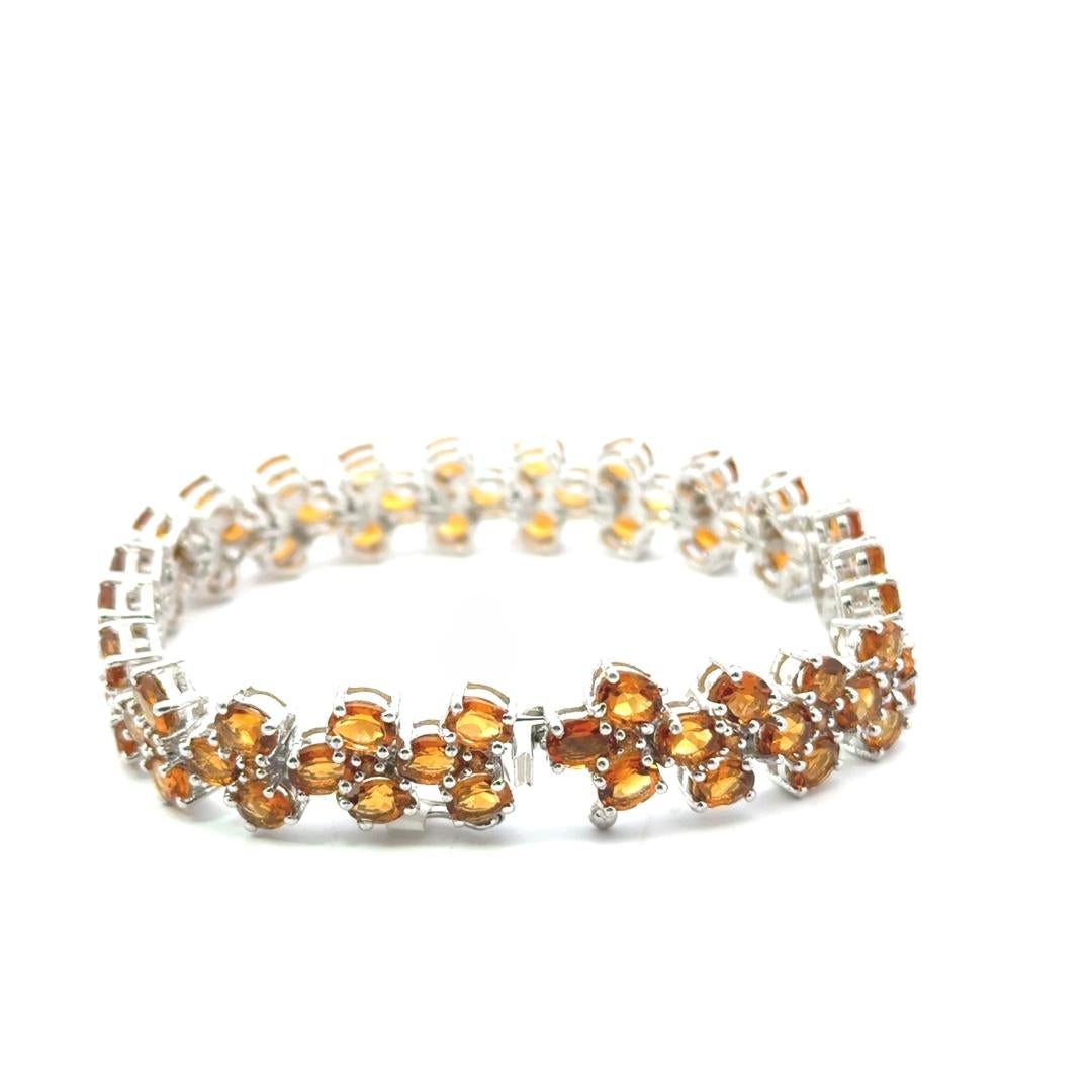 Bracelet tennis de cocktail et cadeau de fiançailles en argent sterling fait à la main en vente 1