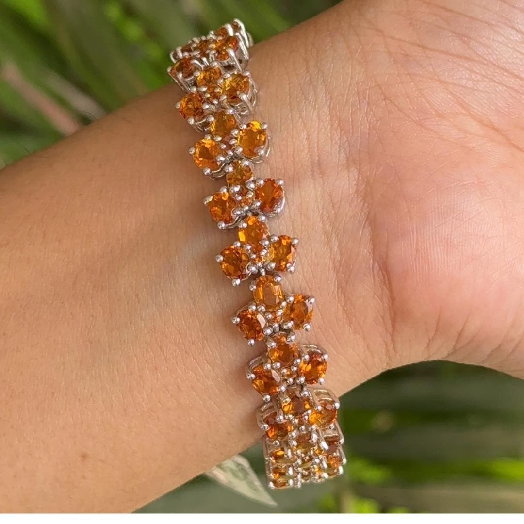 Bracelet tennis de cocktail et cadeau de fiançailles en argent sterling fait à la main en vente 2