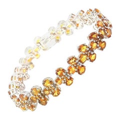 Bracciale tennis con cocktail di citrini fatto a mano per un regalo di fidanzamento in argento sterling