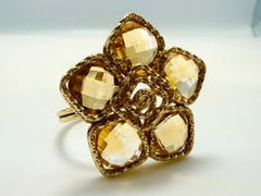 Handmade citrine custom ring 14KT yellow gold