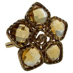 Handmade citrine custom ring 14KT yellow gold