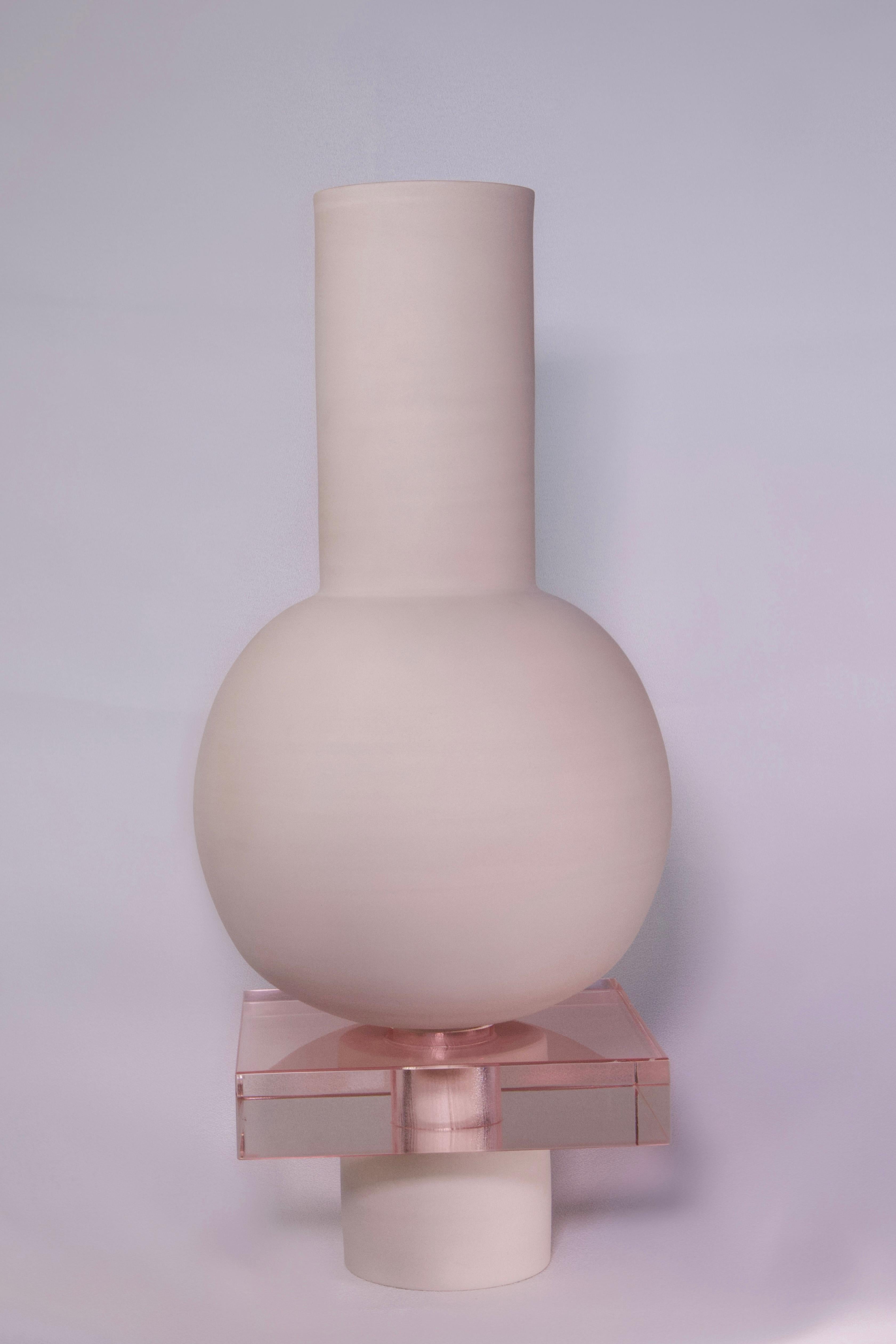 Handmade Clay & Czech Glass Collectible Sculpture - ÉTER Objects, HENDER 005 For Sale 4