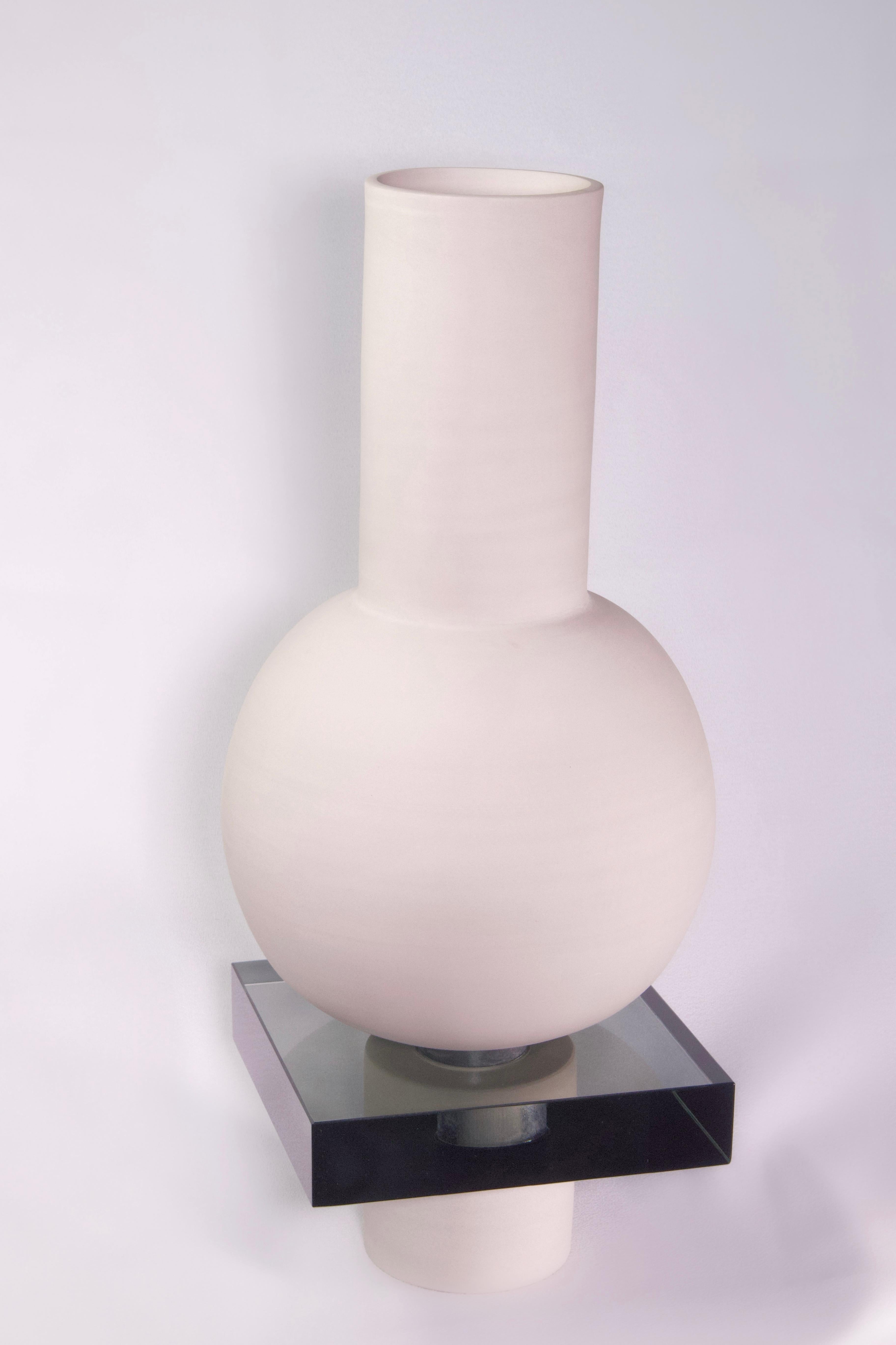 Handmade Clay & Czech Glass Collectible Sculpture - ÉTER Objects, HENDER 005 For Sale 1