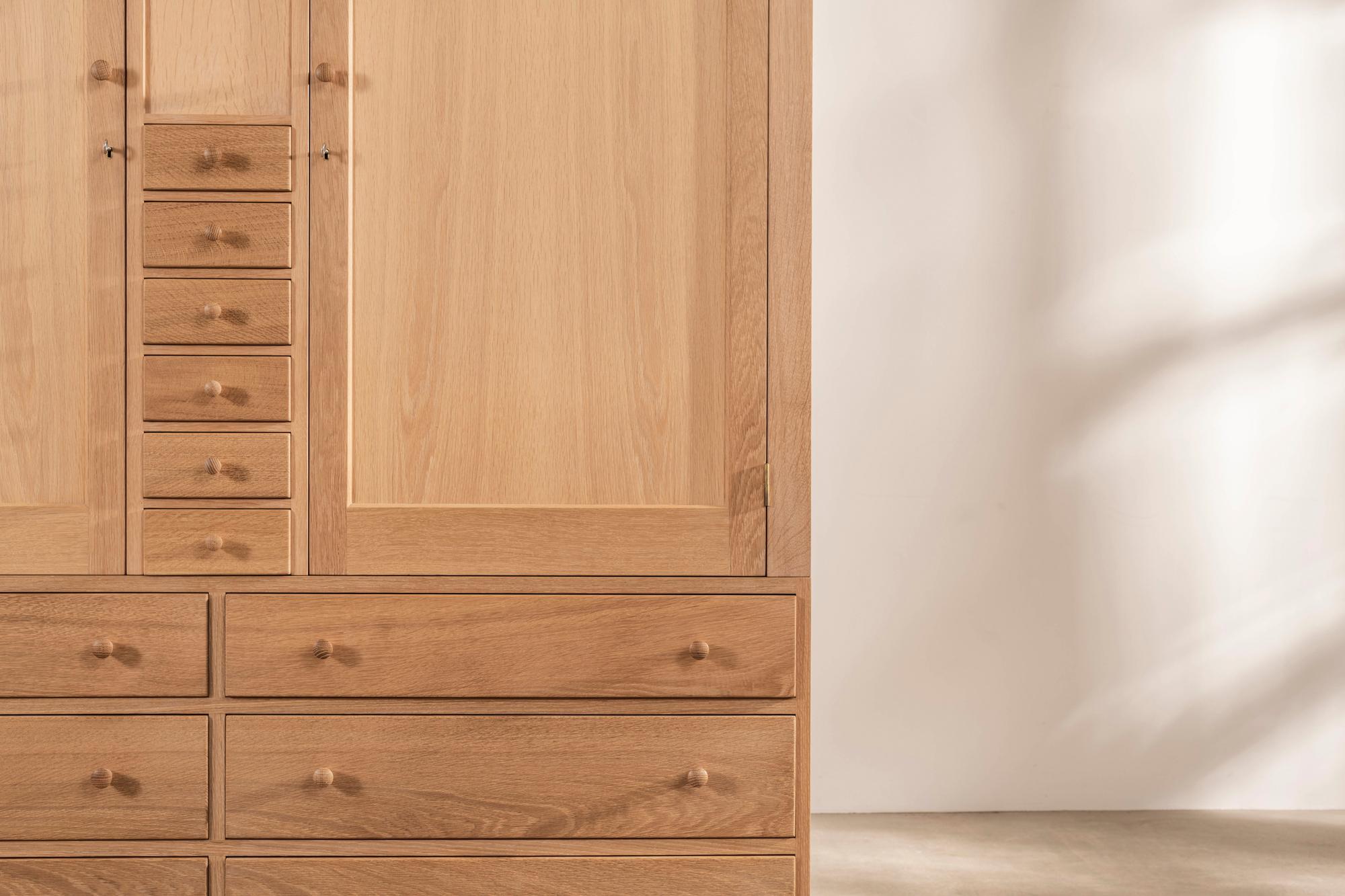 British Handmade Clothes Cabinet in Oak Designed by Sir Terence Conran For Sale