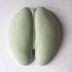 Handgefertigte Coco de Mer-Wandhalterung aus getöntem Gips ''Pink''