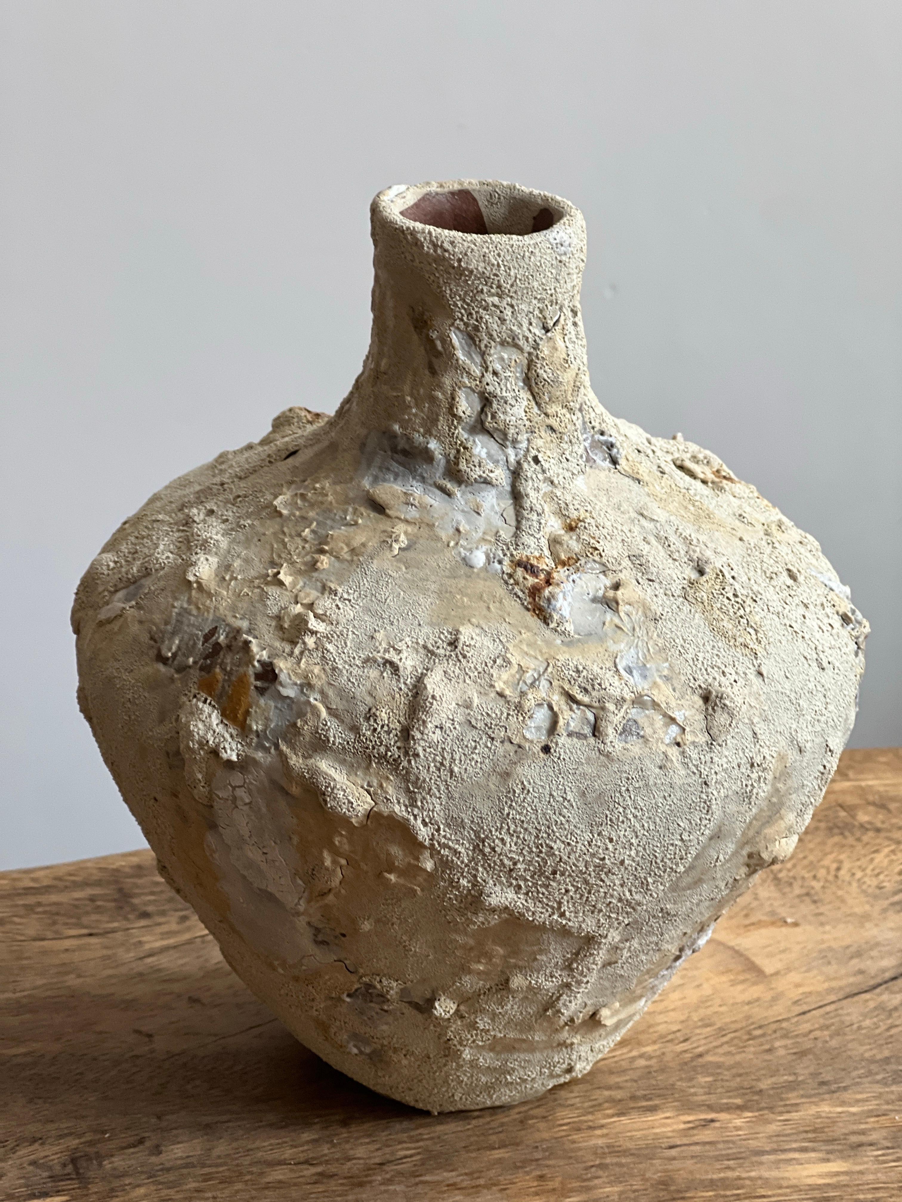 Americano Vaso rustico in terracotta fatto a mano in bobina Piccolo in vendita
