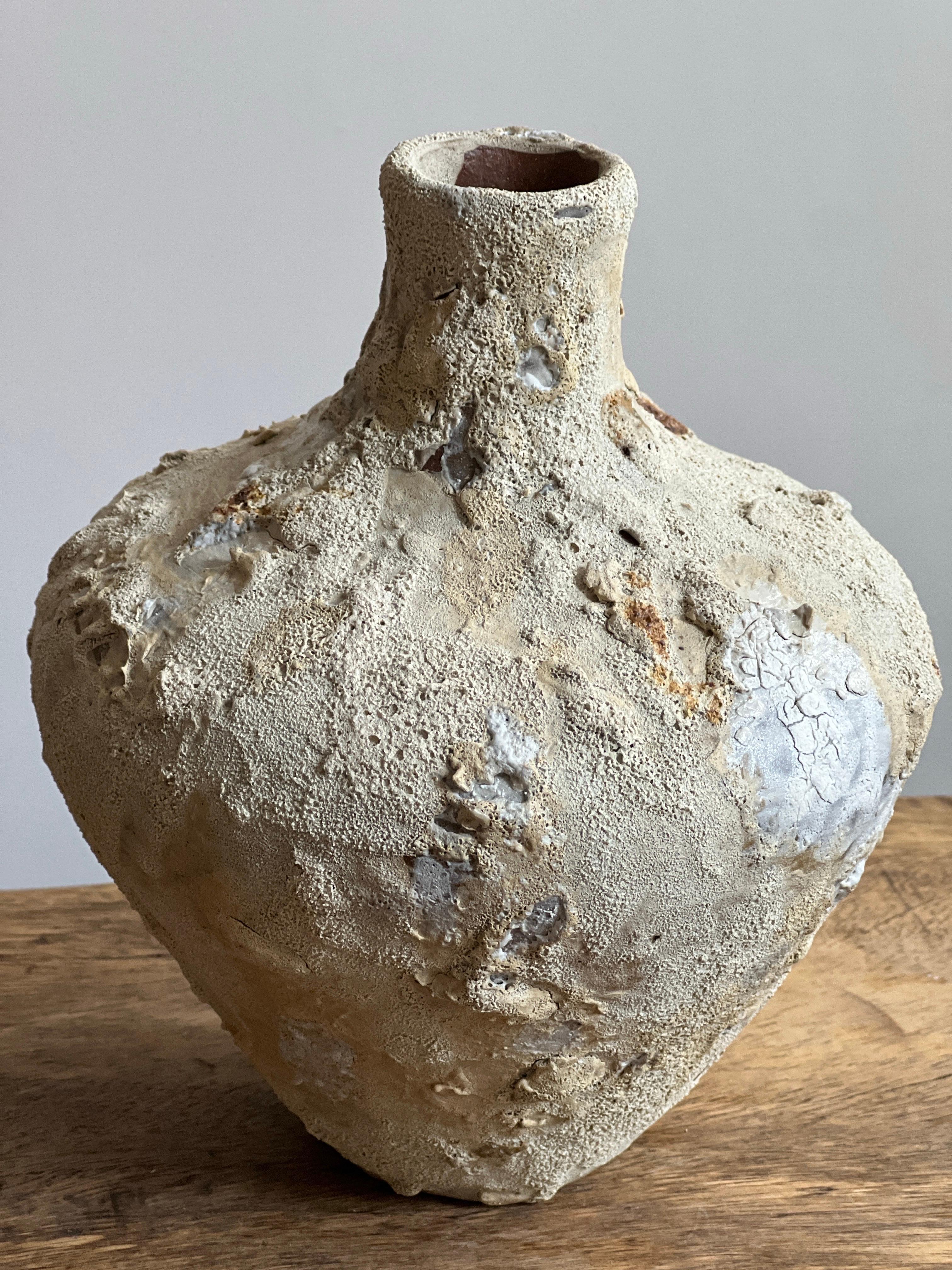 Fatto a mano Vaso rustico in terracotta fatto a mano in bobina Piccolo in vendita