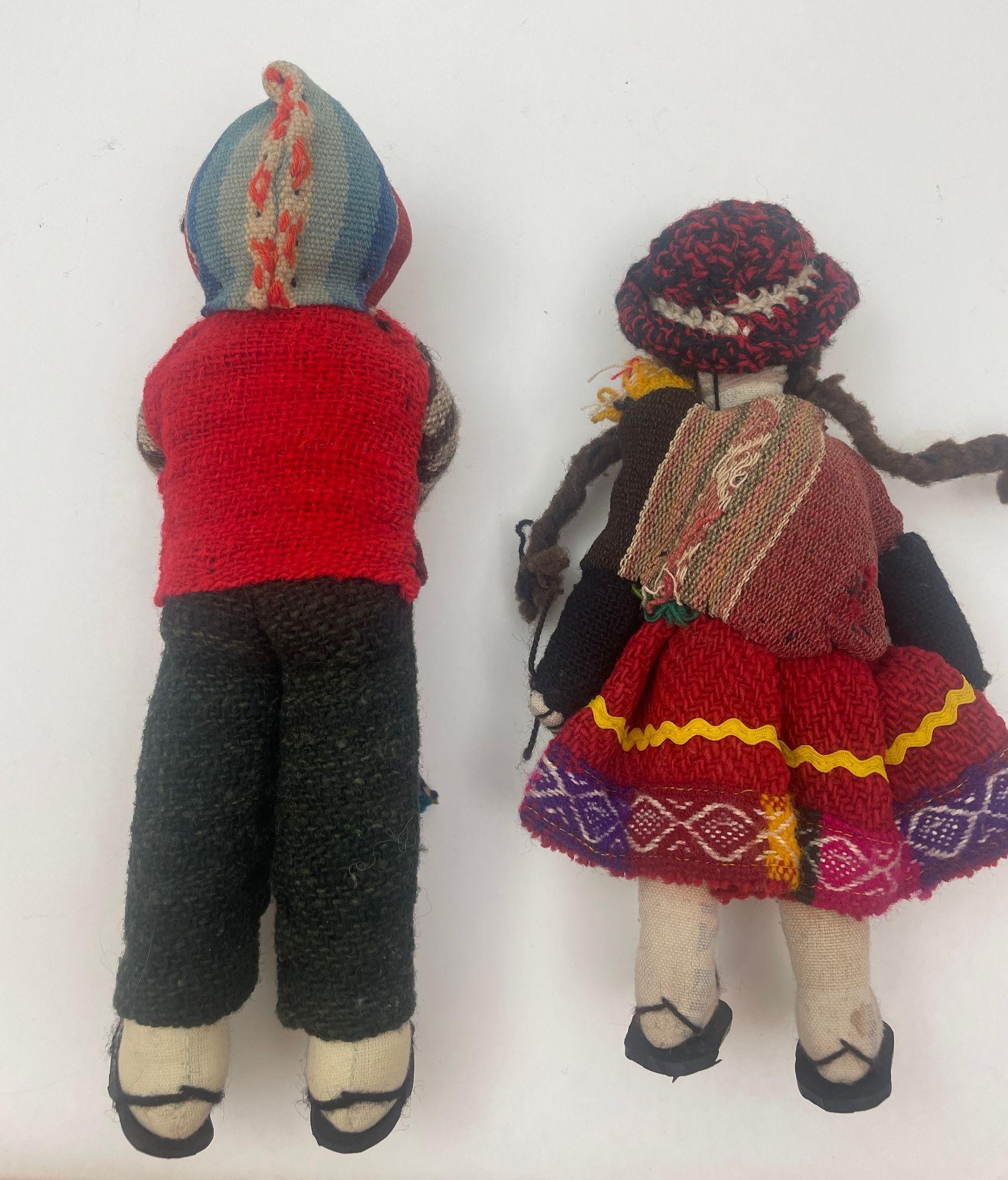 Arte popolare Bambole Cusco Peruviane da collezione fatte a mano anni '60 in vendita