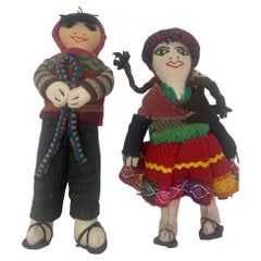 Bambole Cusco Peruviane da collezione fatte a mano anni '60