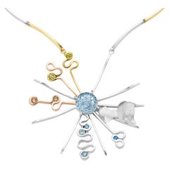 Brillianti colorati fatti a mano in oro Collier Stirling Silver A. Silver