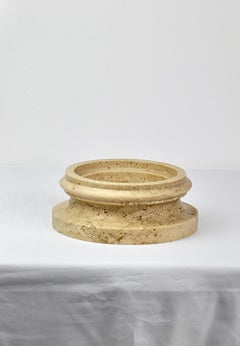 Handmade Column Vase POR in satin Travertino marble (base)