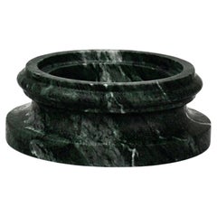 Handmade Column Vase TE in satin green Guatemala marble (top)