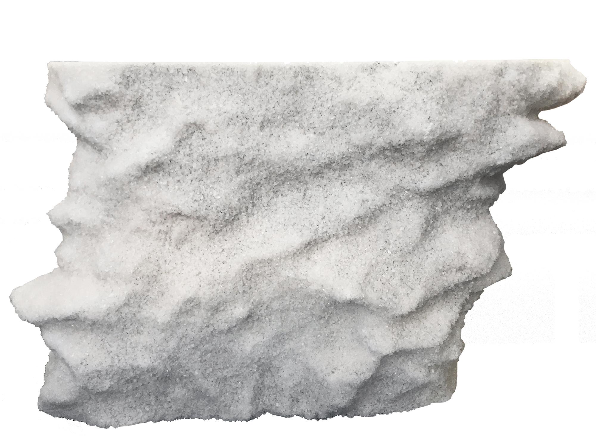 Handgefertigte Konsole aus weißem Salz und Glasplatte im Zustand „Neu“ im Angebot in New York, NY