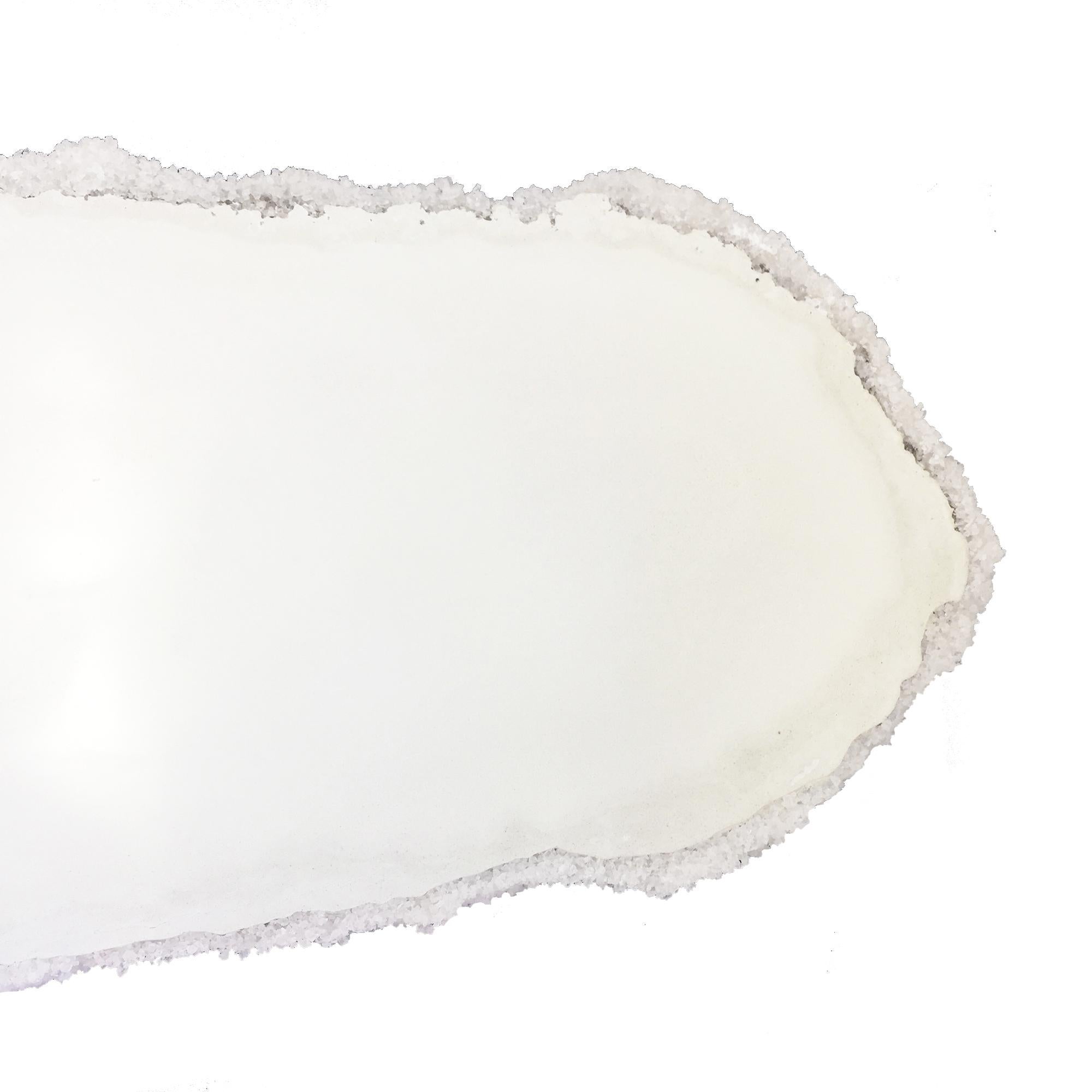 Handgefertigte Konsole aus weißem Salz und Glasplatte im Angebot 2