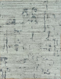Handmade Contemporary Abstract Rug in Beige and Soft Grey