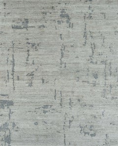 Handmade Contemporary Abstract Rug in Soft Grey and Beige
