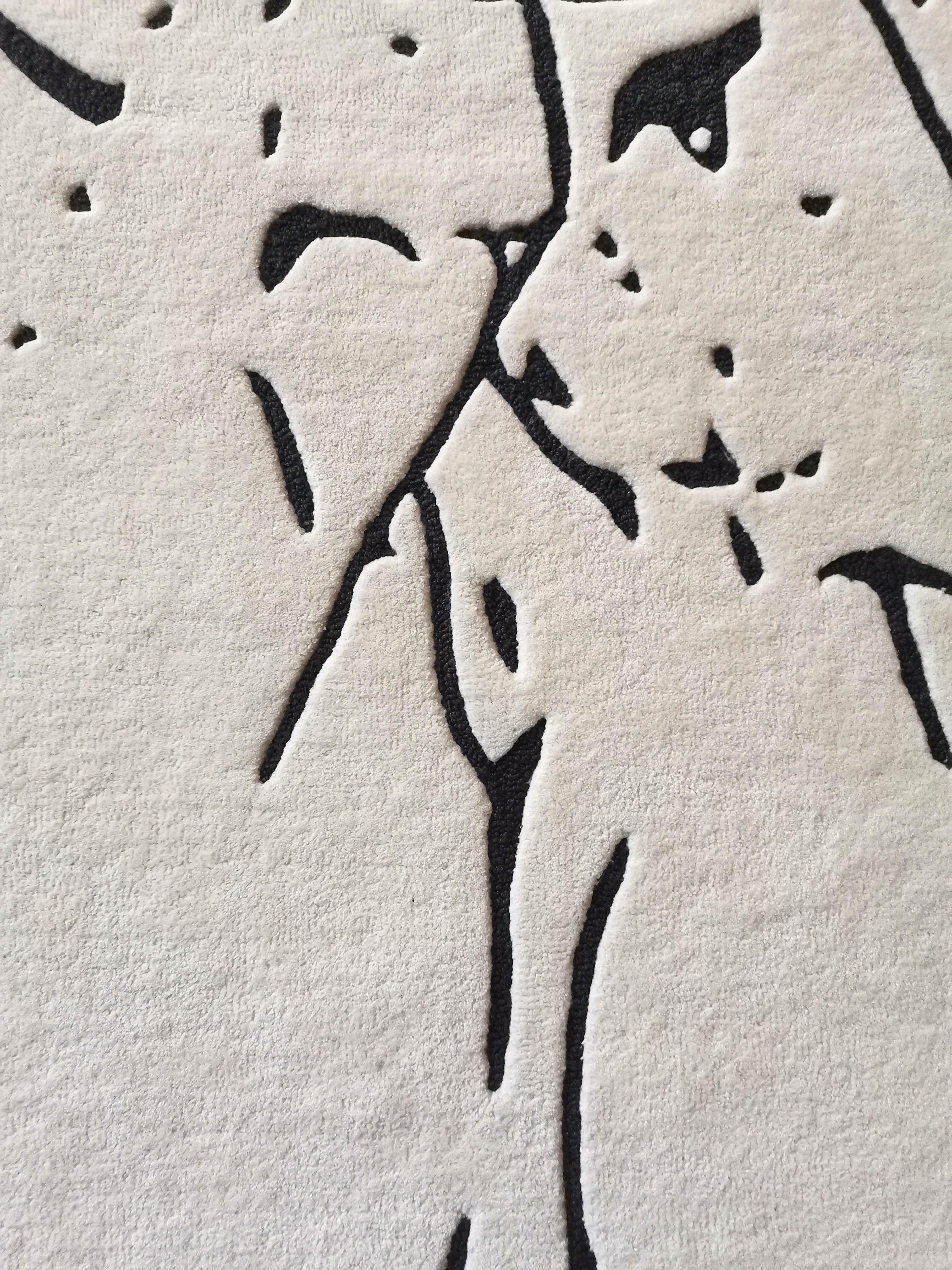 Alfombra contemporánea hecha a mano, diseño Vulcano,  8' x 10', Lana y Viscosa NZ Estadounidense en venta