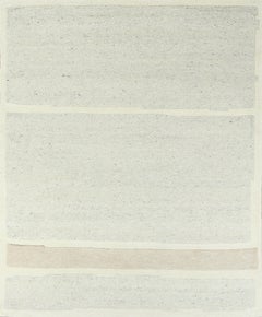 Handmade Contemporary Minimalist Wool Rug in Ivory, Beige & Soft Grey