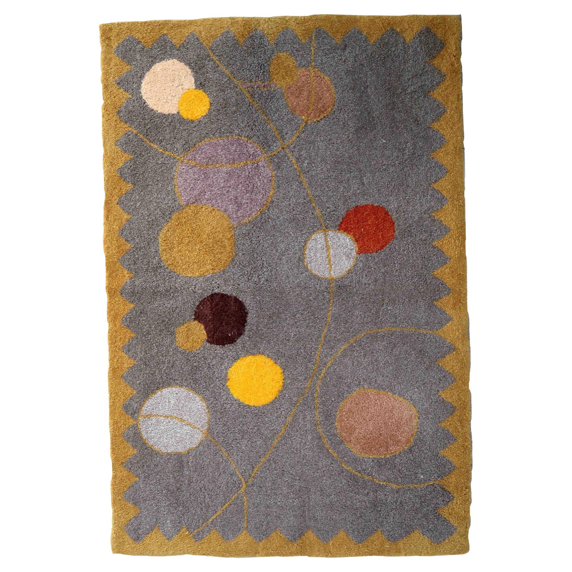 Handmade contemporary ORA French hooked rug 2000s - 1C834 For Sale