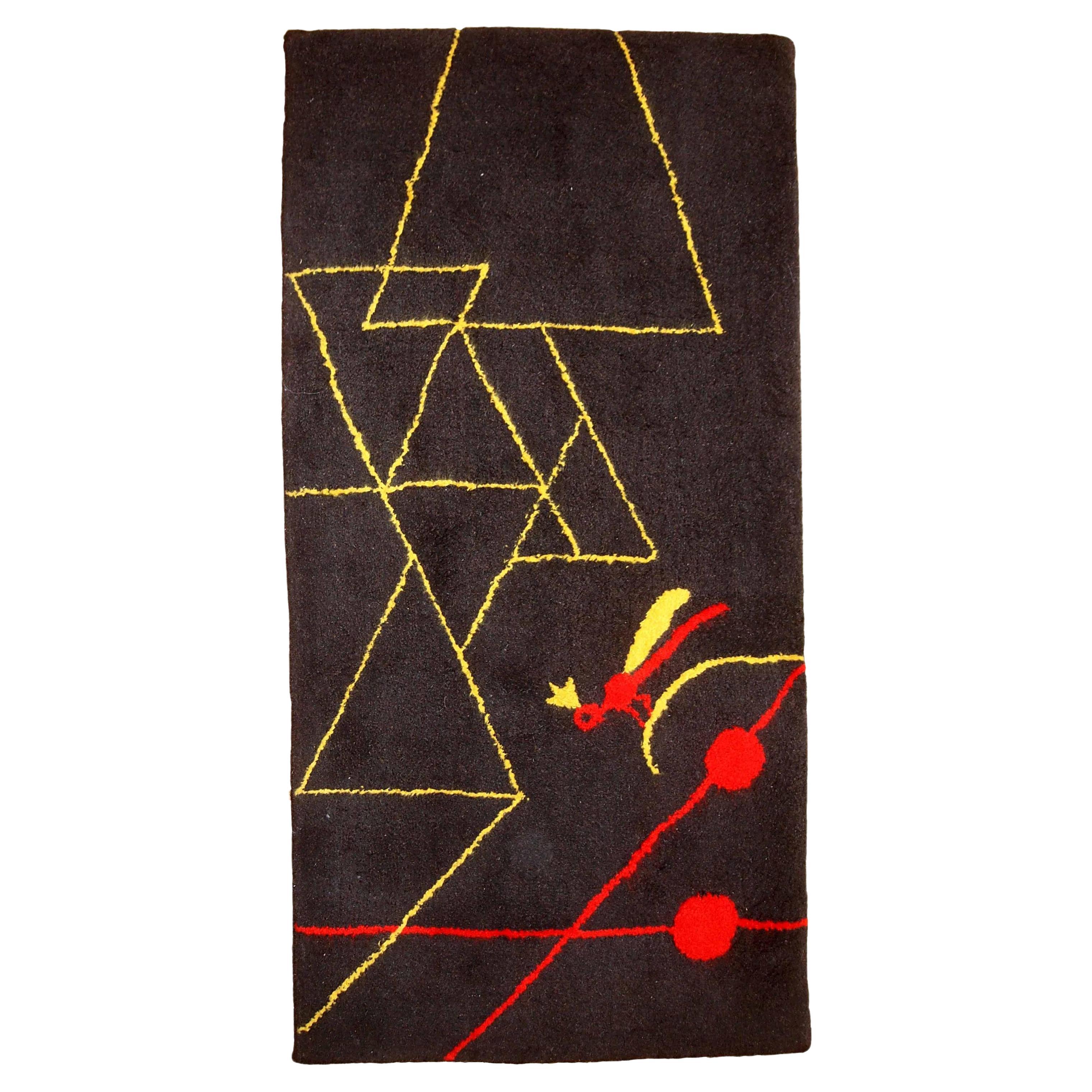 Handmade Contemporary Ora French Hooked Rug, 2021, 1C829 For Sale