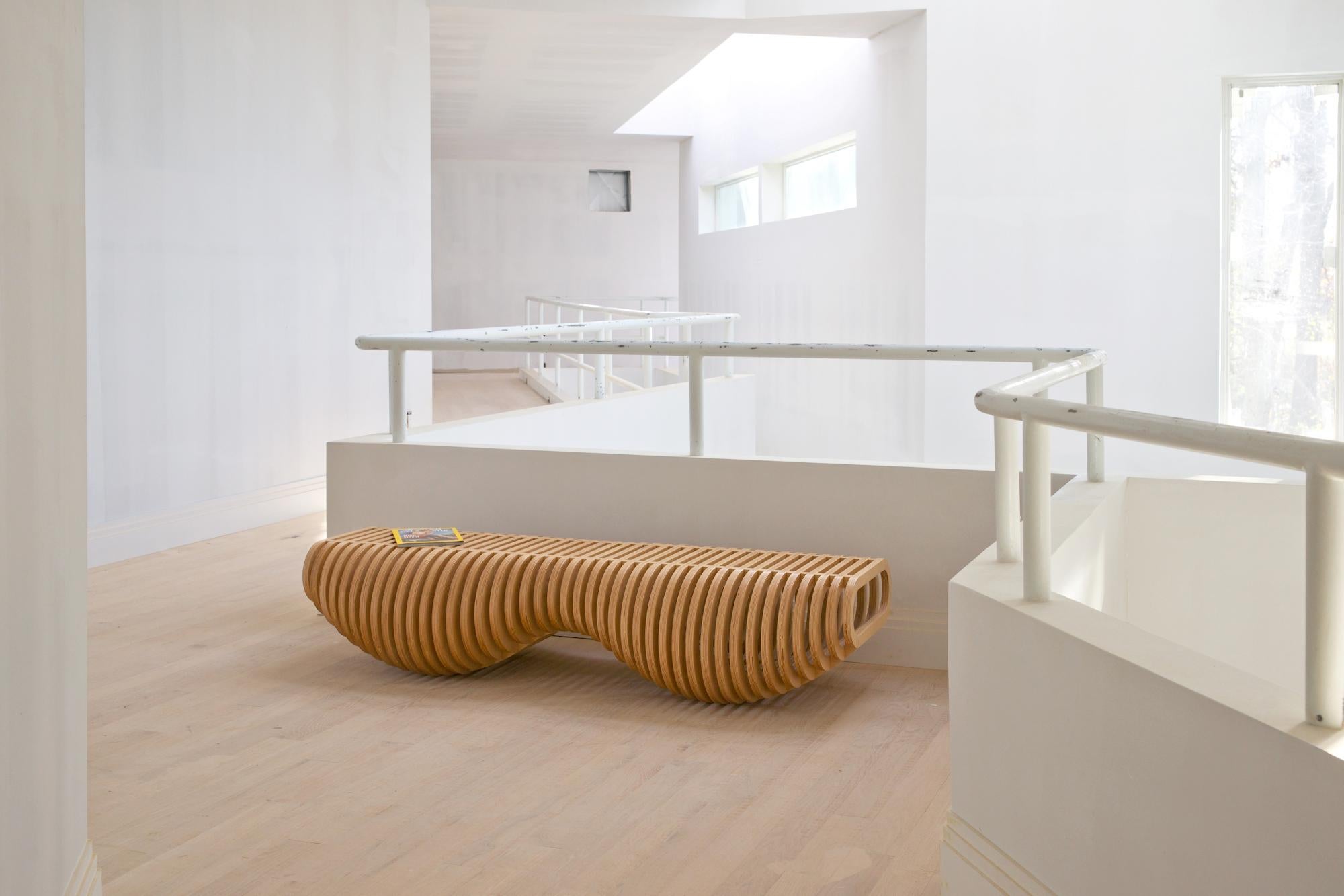 Hand-Crafted Handmade Contemporary Plywood 'Infinity Bench' For Sale
