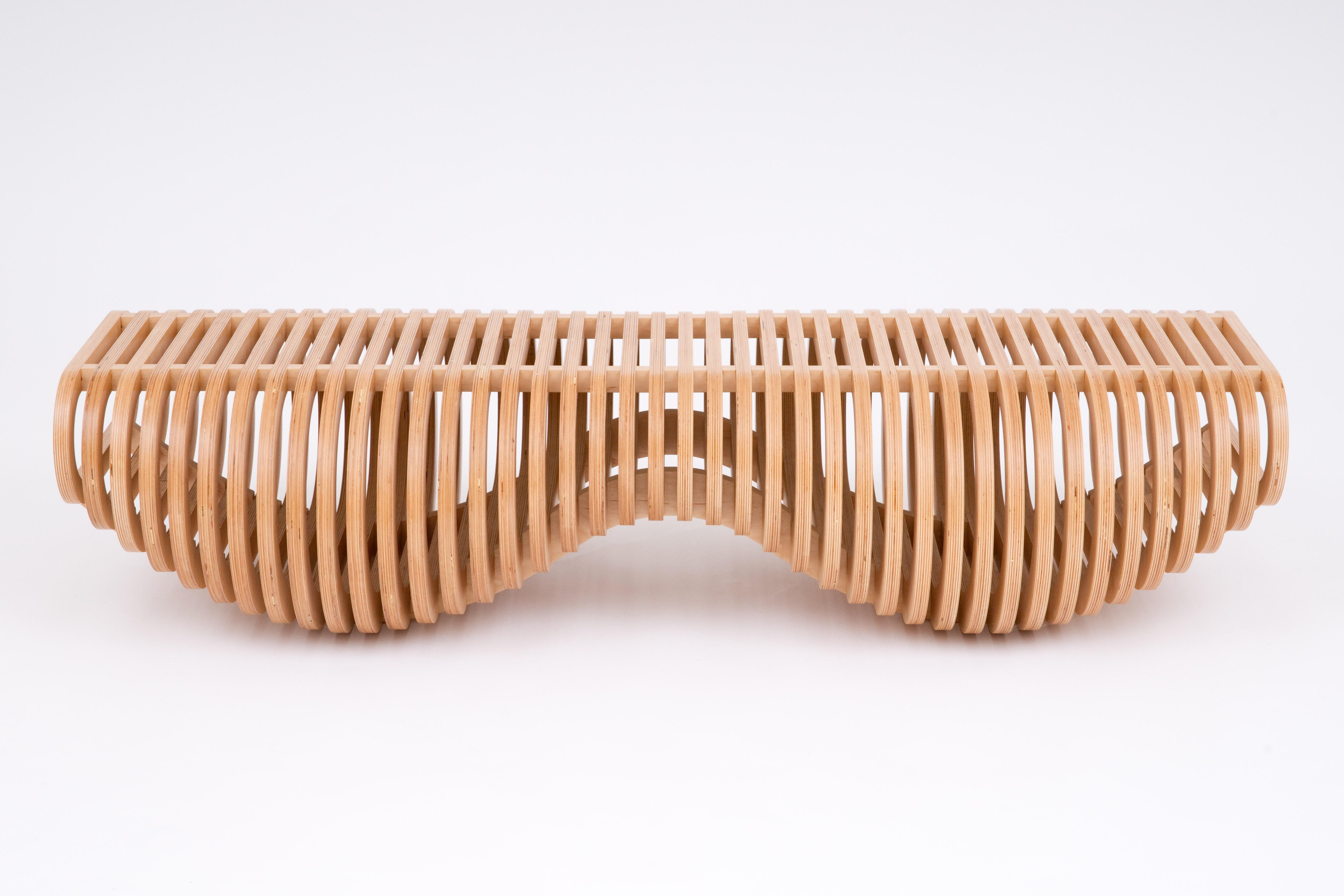 Handmade Contemporary Plywood 'Infinity Bench' For Sale 1