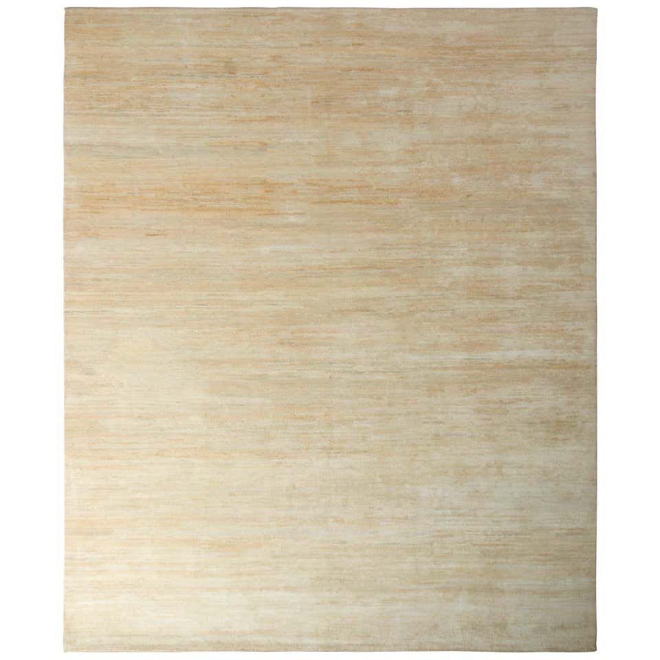Rug and Kilim's Handmade Contemporary Rug Beige Striped Pattern at 1stDibs