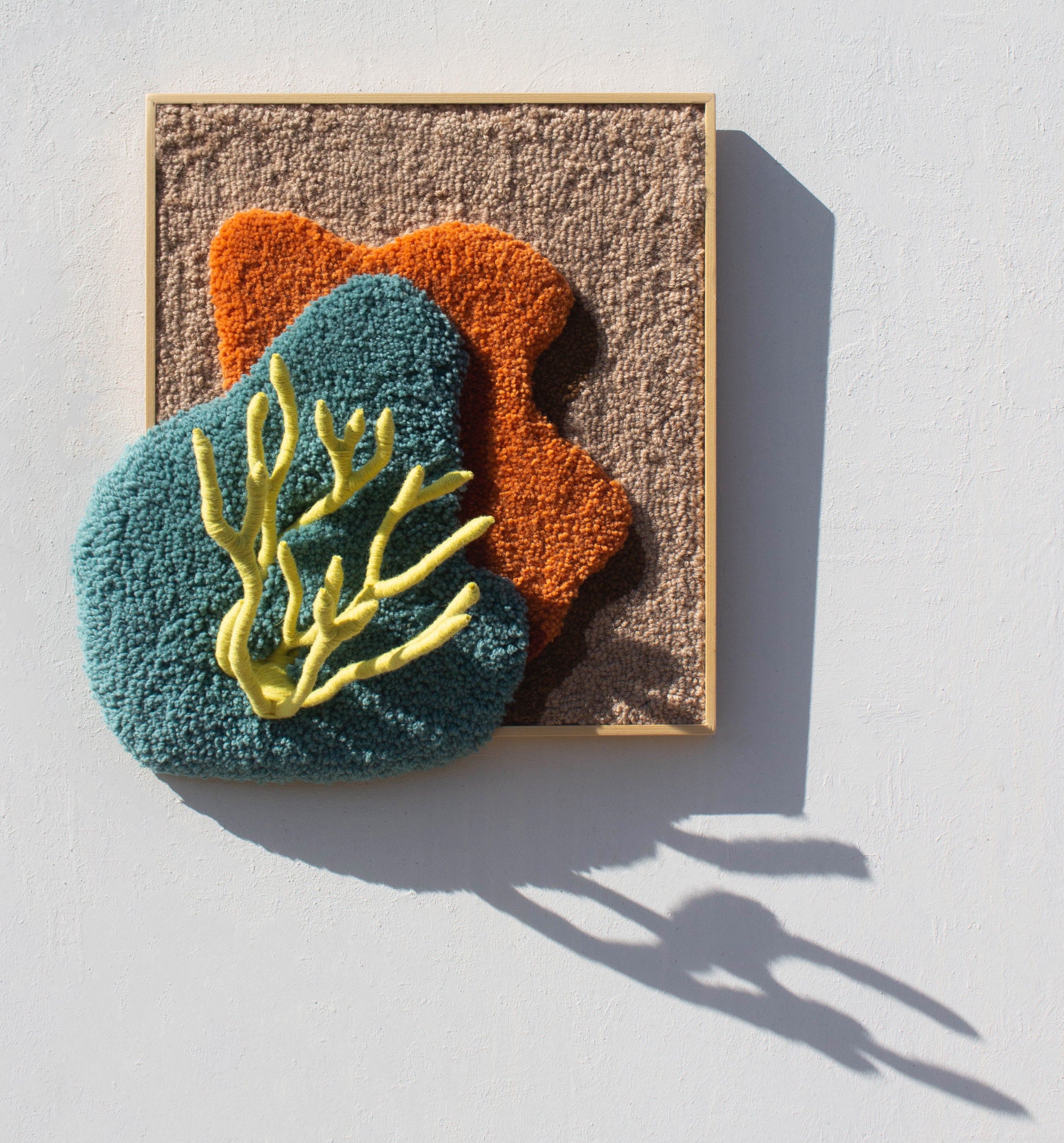 Handmade Contemporary Wall Tapestry with Textile Sculpture, Fiber Art by OHXOJA