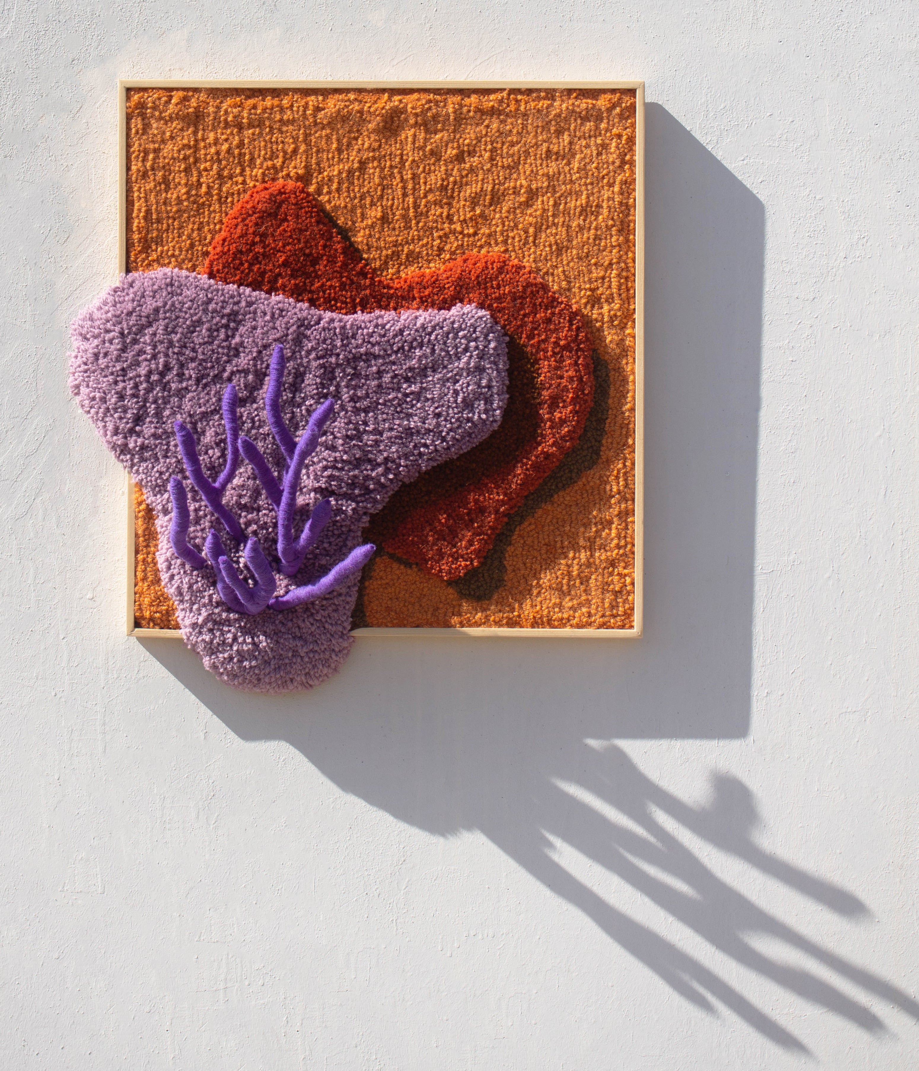Handmade Contemporary Wall Tapestry with Textile Sculpture, Fiber Art by OHXOJA For Sale