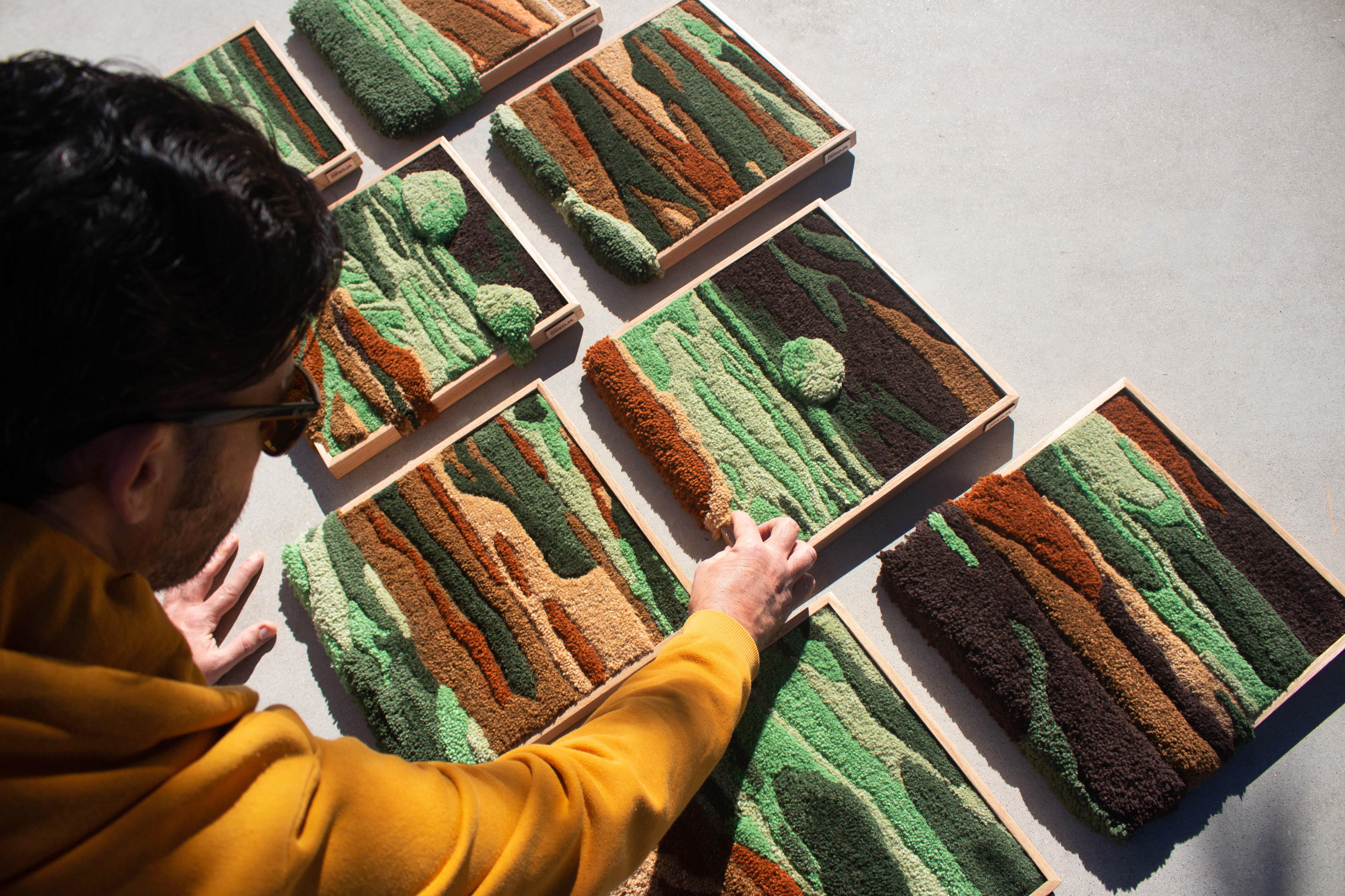 Handgefertigter Contemporary Woll Wandteppich, Wandkunst, Faserkunst, Textilkunst von Ohxoja im Zustand „Neu“ im Angebot in Almada, PT